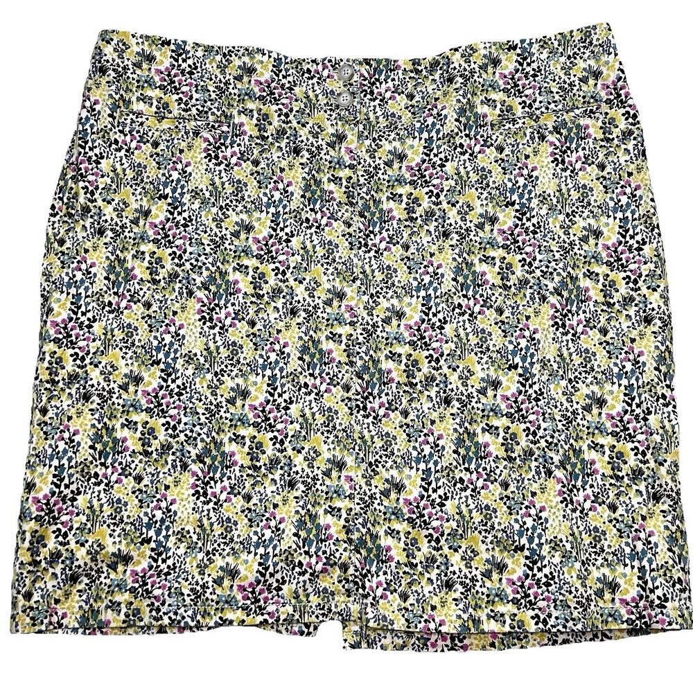 J. Jill Live-in Chino Skirt Plus Size 16P Petite Floral Pencil Mini Spring